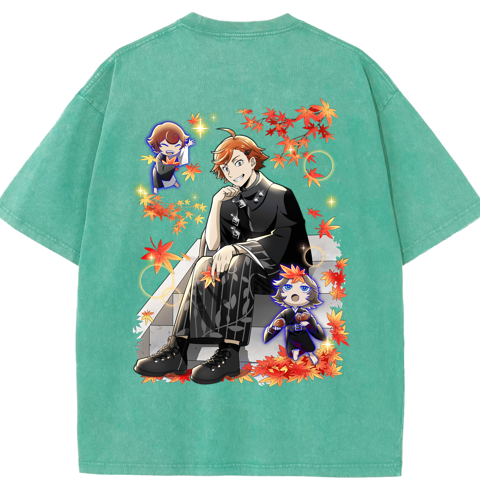 （画像用） 文豪ストレイドッグス Bungo Stray Dogs 綿100% ヴィンテージ風 半袖Tシャツ（背面プリント）